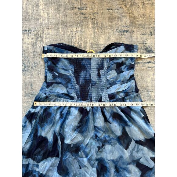 Abercrombie and Fitch Blue Pattern Strapless Hardware Cutout Maxi Dress XL - Picture 9 of 12